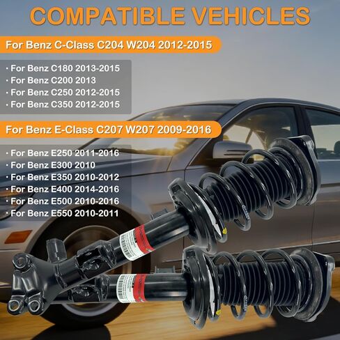 الدعامات الأمامية مجموعة ممتص الصدمات لبنز C-Class C204 W204 2012-2015 C180 C200 C250 C350، لبنز E-Class C207 W207 2009-2016 E250 E300 E350 E400 E500 E550 A2073231300 أ2073231400 in Kuwait