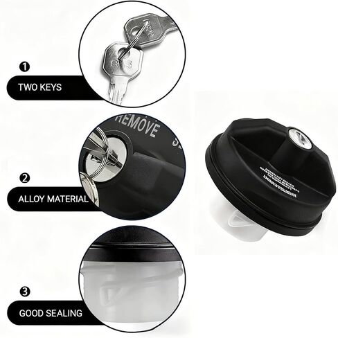 Locking Gas Cap Fuel Tank with Key Lock Fuel Cap Cover Compatible with Ram Challenger Grand Caravan Ram 1500 Cherokee TJ LJ JK JKU JL JLU JT Replace #05278655AB 5278655AB in Kuwait