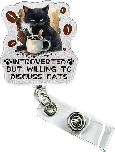 بكرة شارة ممرضة لطيفة قابلة للسحب، ملحقات بكرات شارة تعريف القطة السوداء المضحكة، مشبك معرف للتمريض، الطبيب، الطالب، المعلم، مساعد العمل الطبي، هدية RN MA ER in Kuwait