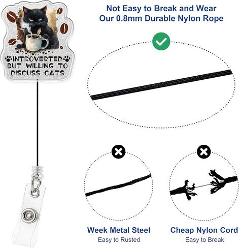 بكرة شارة ممرضة لطيفة قابلة للسحب، ملحقات بكرات شارة تعريف القطة السوداء المضحكة، مشبك معرف للتمريض، الطبيب، الطالب، المعلم، مساعد العمل الطبي، هدية RN MA ER in Kuwait