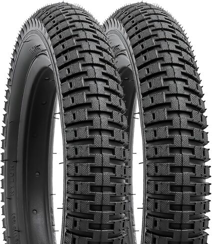 YunSCM 2PCS 14" Bike Tires 14 x 1.95/53-254 and 14" Heavy Duty Bike Tubes 14x1.75/2.25 AV32mm Schrader Valve with 2 Rim Strips Compatible with 14x1.95 Bike Bicycle Tires and Tubes (Y-1024) in Kuwait