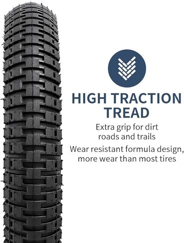 YunSCM 2PCS 14" Bike Tires 14 x 1.95/53-254 and 14" Heavy Duty Bike Tubes 14x1.75/2.25 AV32mm Schrader Valve with 2 Rim Strips Compatible with 14x1.95 Bike Bicycle Tires and Tubes (Y-1024) in Kuwait