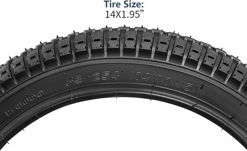 YunSCM 2PCS 14" Bike Tires 14 x 1.95/53-254 and 14" Heavy Duty Bike Tubes 14x1.75/2.25 AV32mm Schrader Valve with 2 Rim Strips Compatible with 14x1.95 Bike Bicycle Tires and Tubes (Y-1024) in Kuwait