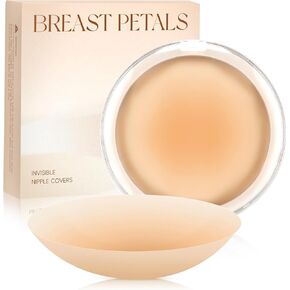 أغطية حلمات للنساء - أغطية حلمات سيليكون لاصقة قابلة لإعادة الاستخدام، غطاء حلمة بدون خياطة مع صندوق سفر أبيض in Kuwait