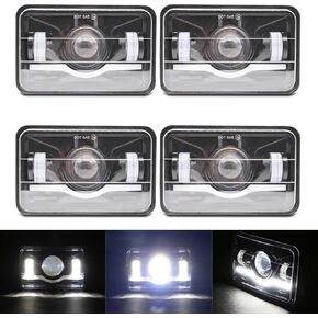 VCSZXKLY 4x6 Led Headlights Compatible for 1980 1981 1982 1983 1984 1985 1986 1987 1988 Chevrolet Monte Carlo SS El Camino Headlights High Low Beam, DOT Approved Rectangular H4651 H4652 H4656 H4666 in Kuwait