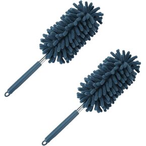 2PCS Car Interior Duster with Extension Pole – Washable Microfiber Dusters Detailing Brushes with Bendable Head, Long Handle Cleaning Duster Tool for Car Dash, Vents, Window, Furniture, Office (Pink) in Kuwait