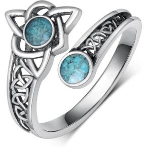 Celtic Knot Ring 925 Sterling Silver Celtic Spoon Rings Turquoise Jewelry Gifts for Women in Kuwait