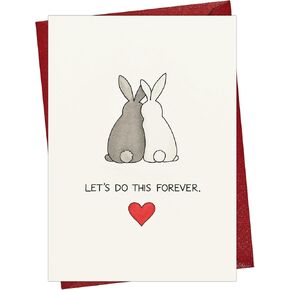 Cheerin Romantic Love Card with Envelopes - Sweetest Day Cards for Him and Her - Anniversary Card for Husband, Wife, Fiance, Boyfriend, Girlfriend - Bunny Birthday Card Gift 5x7 Inch in Kuwait