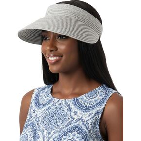 CHUNG Women Visor Sun Hat Paper Straw Wide Brim Adjutable Ponytail Packable Beach Holiday Summer Travel in Saudi Arabia