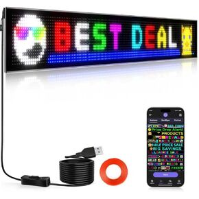 KJOY 58"X8" Huge Bright Programmable LED Sign, Full Color Custom LED Sign, Flexible Digital Scrolling LED Display for Business Store in Saudi Arabia