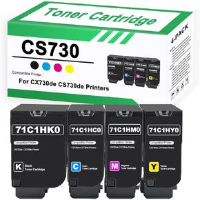 CS730 Toner Cartridge 71C1HK0 71C1HC0 71C1HY0 71C1HM0 Compatible for Lexmark CX730de CS730de Printers（4Pack, BCMY） in Kuwait