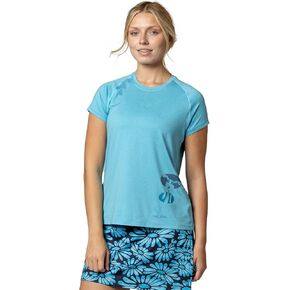 تي شيرت Terry Tech Tee Flow Bike - قميص نسائي كاجوال بعامل حماية من الأشعة فوق البنفسجية 50+ ورقبة دائرية وأكمام قصيرة، مقاس مريح in Kuwait