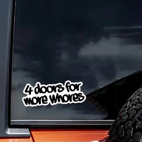 2 قطعة 4 أبواب لمزيد من العاهرات ملصق مصد السيارة المضحك، ملصق من الفينيل مقاس 6 بوصات، مقاوم للماء، مقطوع بالقالب للسيارات والنوافذ وأجهزة الكمبيوتر المحمولة in Kuwait