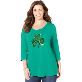 Women's Plus Size Glitter Graphic Tee in Kuwait