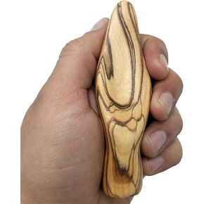 Zuluf Olive Wood Virgin Holding Mary 3.9" - Hand Carved Minimalist Our Lady Figurine Meditation Prayer Home Décor in Saudi Arabia