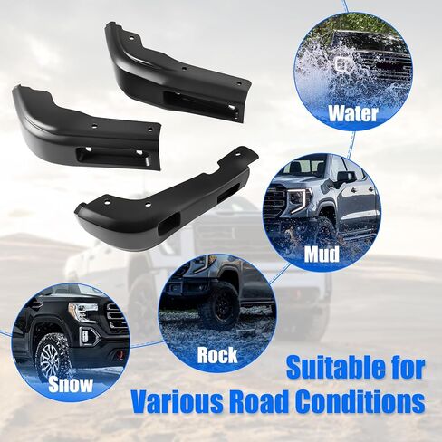 6 قطع من رفرف الطين متوافق مع جي إم سي سييرا 1500 2019-2025، حذف واقيات الطين الأمامية والخلفية لجميع الأحوال الجوية، لا يتطلب الحفر in Kuwait