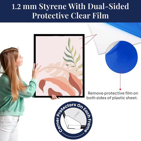 إطار أحجية PFFO مقاس 22 × 28، نمط أسود غير لامع حديث مقاس 1.25 بوصة، زجاج شبكي شفاف، دعم قوي، أدوات تعليق على الحائط متضمنة - عرض للألغاز أو الأعمال الفنية أو الملصقات أو الصور in Kuwait