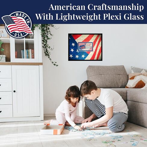 إطار أحجية PFFO مقاس 22 × 28، نمط أسود غير لامع حديث مقاس 1.25 بوصة، زجاج شبكي شفاف، دعم قوي، أدوات تعليق على الحائط متضمنة - عرض للألغاز أو الأعمال الفنية أو الملصقات أو الصور in Kuwait