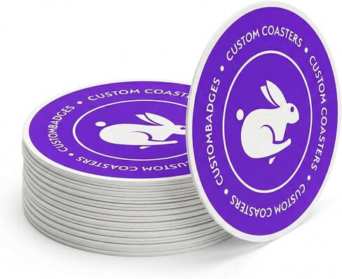 Custom Coasters - Personalized Pulpboard Coasters with Your Own Logo or Photo (10-300 Pack) (4 inch Round) in Kuwait