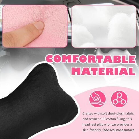 2PCS Soft Car Headrest Pillow,Ergonomic Car Neck Pillow for Driving Relief Neck Fatigue,Universal Cars Pillows Headrest for Cars Interior Accessories with Detachable Cover in Kuwait