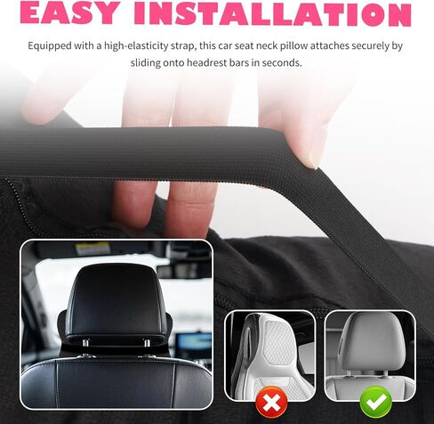 2PCS Soft Car Headrest Pillow,Ergonomic Car Neck Pillow for Driving Relief Neck Fatigue,Universal Cars Pillows Headrest for Cars Interior Accessories with Detachable Cover in Kuwait