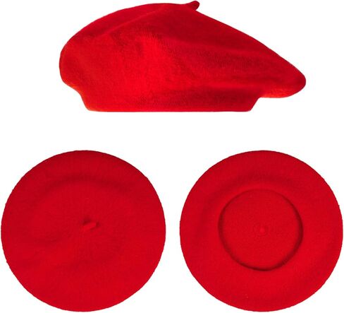 choyaxo French Beret Hat Set Including Red Beret Hat Long Scarf for Women French Themed Party in Saudi Arabia