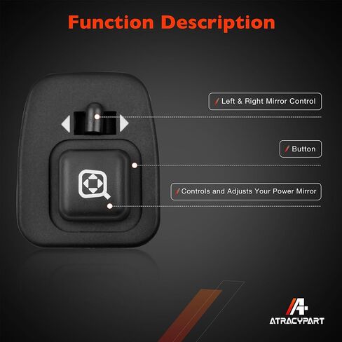 901-332 Power Mirror Switch Front Driver Side - Compatible with 1995-2001 Ford Explorer, 2001-2008 Crown Victoria,1997-2008 Ford E-150 E-250 E-350 E-450 E-550 | Replaces# 1S9051, MRS63 in Saudi Arabia