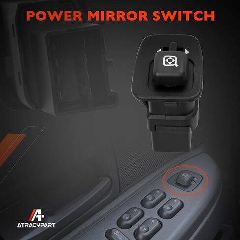 901-332 Power Mirror Switch Front Driver Side - Compatible with 1995-2001 Ford Explorer, 2001-2008 Crown Victoria,1997-2008 Ford E-150 E-250 E-350 E-450 E-550 | Replaces# 1S9051, MRS63 in Saudi Arabia