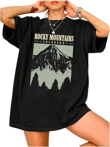 QJQ Women's Letter Graphic Tees Short Sleeve Crewneck T Shirts Y2K Vintage Oversized Drop Shoulder Streetwear Tops in Saudi Arabia