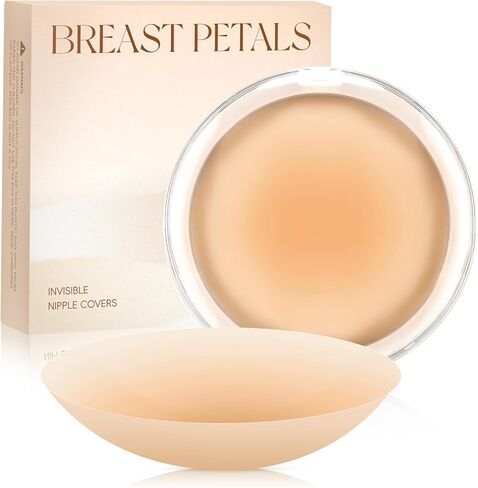 أغطية حلمات للنساء - أغطية حلمات سيليكون لاصقة قابلة لإعادة الاستخدام، غطاء حلمة بدون خياطة مع صندوق سفر أبيض in Kuwait