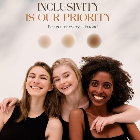 أغطية حلمات للنساء - أغطية حلمات سيليكون لاصقة قابلة لإعادة الاستخدام، غطاء حلمة بدون خياطة مع صندوق سفر أبيض in Kuwait