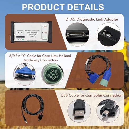 380002884 ESTV8.6 V9.5 V9.8 V9.12 DPA5 مجموعة أدوات التشخيص / محول بروتوكول ديربورن 5 - يناسب أدوات الخدمة الإلكترونية New Holland لحفارة شاحنة جرار in Kuwait