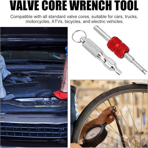 2pcs Valve Core Removal Tool Keychains, Dual & Single Head Tire Stem Core Installation Remover Portable Valve Removal Tool Repair Accessories for Car Motorcycle Bicycle in Saudi Arabia