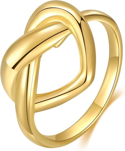 Heart Shaped Ring Women 18k Stainless Steel Gold Plated Pure Love Heart Shaped Ring Simple Stacking Finger Jewelry Gift Cute Women Gold Ring in Saudi Arabia