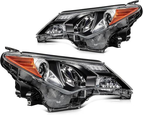 مجموعة المصابيح الأمامية الجانبية للسائق والراكب مناسبة لـ 2013 2014 2015 لسيارة Toyota RAV4 عدسة شفافة باللون الأسود مجموعة المصابيح الأمامية استبدال زوج 81170-OR042 81130-OR042 in Kuwait