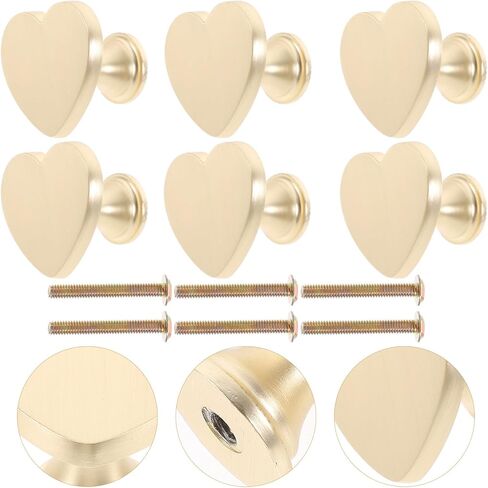 6pcs Heart-Shaped Zinc Alloy Dresser Pulls Cabinet Handles Metal Drawer Knobs for Room Furniture Accessories, Colorful Cartoon Style for Wardrobe and Cabinet in Saudi Arabia