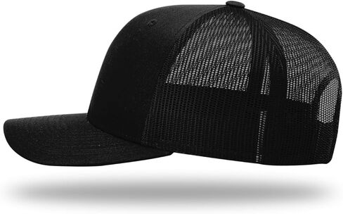 Joe's USA Richardson 112 Trucker Hat - Premium Adjustable Snapback Hats-OSFM-1 Pack-Black in Saudi Arabia