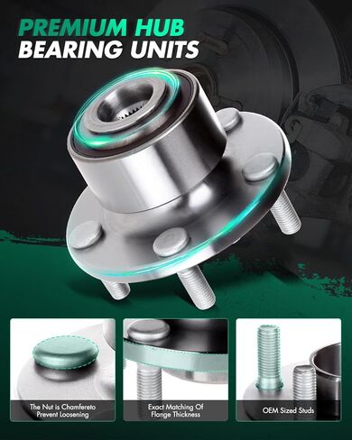 SCITOO 2 x Front Wheel Bearing and Hub Assembly 2007-2013 for Volvo C30,2006-2013 for Volvo C70,2004-2011 for Volvo S40,2005-2011 for Volvo V50,5-Lug 1.9L 2.0L 2.4L 2.5L 513255 in Saudi Arabia