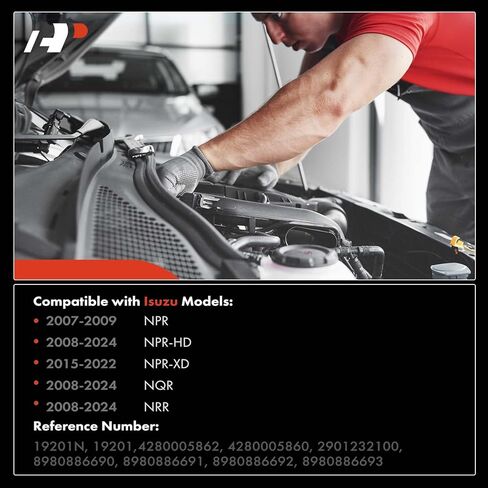 A-Premium Starter Motor Compatible with Isuzu NPR 2007-2009, NPR-HD 2008-2024, NPR-XD 2015-2022, NQR/NRR 2008-2024, 5.2L, 12V 3.0KW 11-Tooth Clockwise in Saudi Arabia