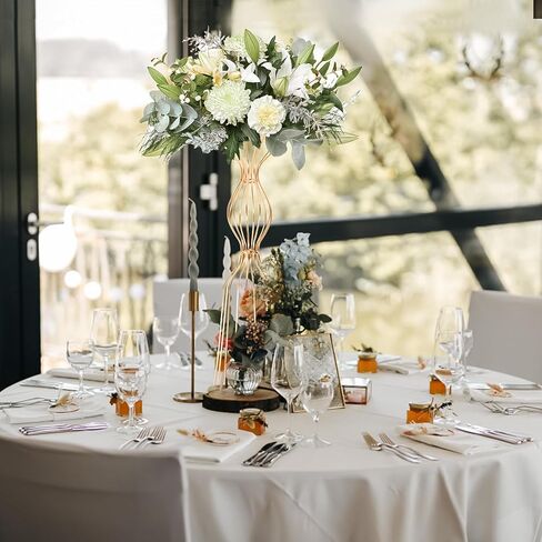 2Pcs Gold Vases for Centerpieces, 23.6in/60cm Metal Tall Elegant Metal Flower Arrangement Stand, Flower Stand for Wedding Centerpieces for Tables Party Event Home Reception Decorations in Saudi Arabia