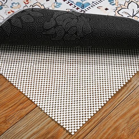 Non Slip Rug Pad Gripper 8X10 FT for Hardwood Floors, Eco-Friendly Anti Skid Mat Under Area Rugs, Keeps Rugs Safe and Flat, Odorless Cushioned Pad for Floor Protection, Easy to Trim Multi-Use Mat in Saudi Arabia