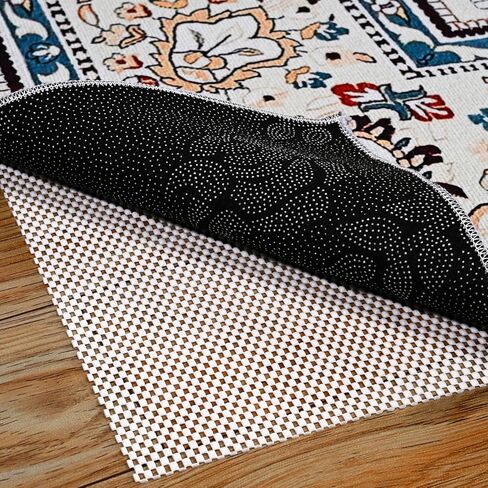 Non Slip Rug Pad Gripper 8X10 FT for Hardwood Floors, Eco-Friendly Anti Skid Mat Under Area Rugs, Keeps Rugs Safe and Flat, Odorless Cushioned Pad for Floor Protection, Easy to Trim Multi-Use Mat in Saudi Arabia