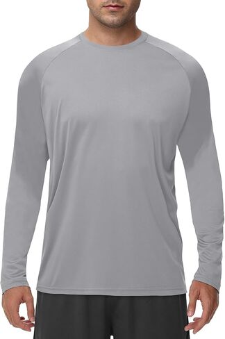 Long Sleeve Shirts for Men - Dry Fit Moisture Wicking UV UPF Sun Protection T-Shirts for Fishing Workout Swim in Kuwait