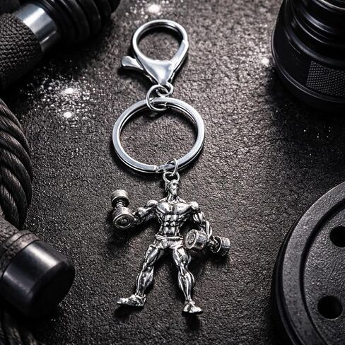 Weightlifting Keychain – Fitness Keychains Bag Charms for Women with Muscle Man, Gym Key Chains Gifts for Fitness Lovers, Girls, Family, Friends, Colleagues in Kuwait