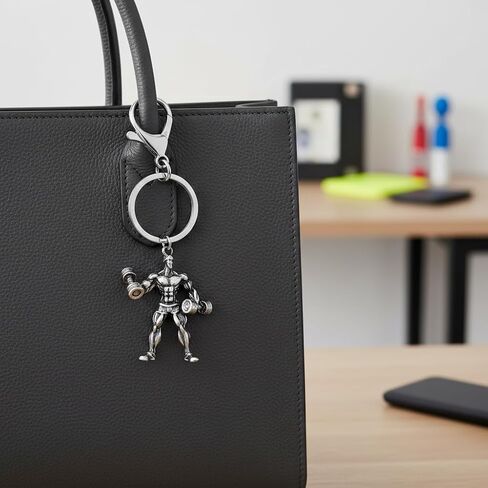 Weightlifting Keychain – Fitness Keychains Bag Charms for Women with Muscle Man, Gym Key Chains Gifts for Fitness Lovers, Girls, Family, Friends, Colleagues in Kuwait