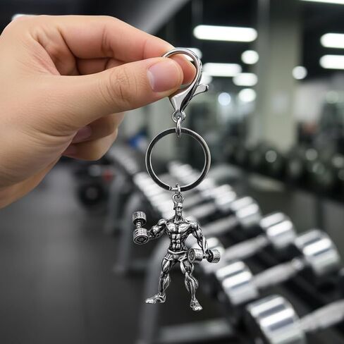 Weightlifting Keychain – Fitness Keychains Bag Charms for Women with Muscle Man, Gym Key Chains Gifts for Fitness Lovers, Girls, Family, Friends, Colleagues in Kuwait
