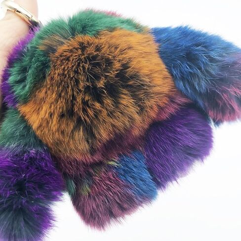 Unpafcxddyig Bunny Keychain Mini Cute Rex Rabbit Faux Fur Key chain 3.9in for Car Handbag Keyring multicolour in Saudi Arabia