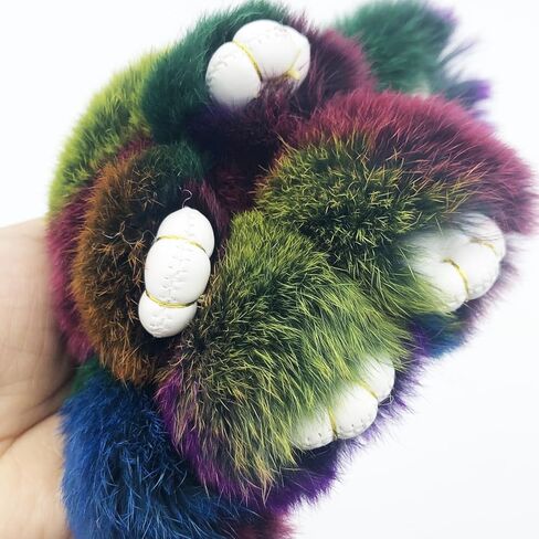 Unpafcxddyig Bunny Keychain Mini Cute Rex Rabbit Faux Fur Key chain 3.9in for Car Handbag Keyring multicolour in Saudi Arabia
