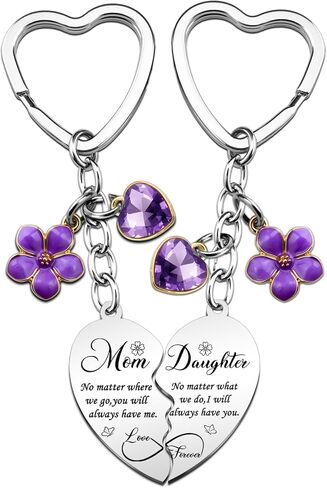 Matching Keychain Mom Gifts from Daughters Heart Keychain Gifts for Mom from Daughter Mother’s Day Birthday Gift for Moms Daughters Matching Keychains for Her in Kuwait