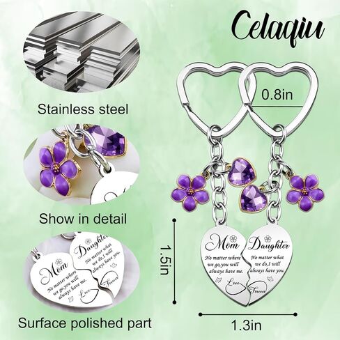 Matching Keychain Mom Gifts from Daughters Heart Keychain Gifts for Mom from Daughter Mother’s Day Birthday Gift for Moms Daughters Matching Keychains for Her in Kuwait